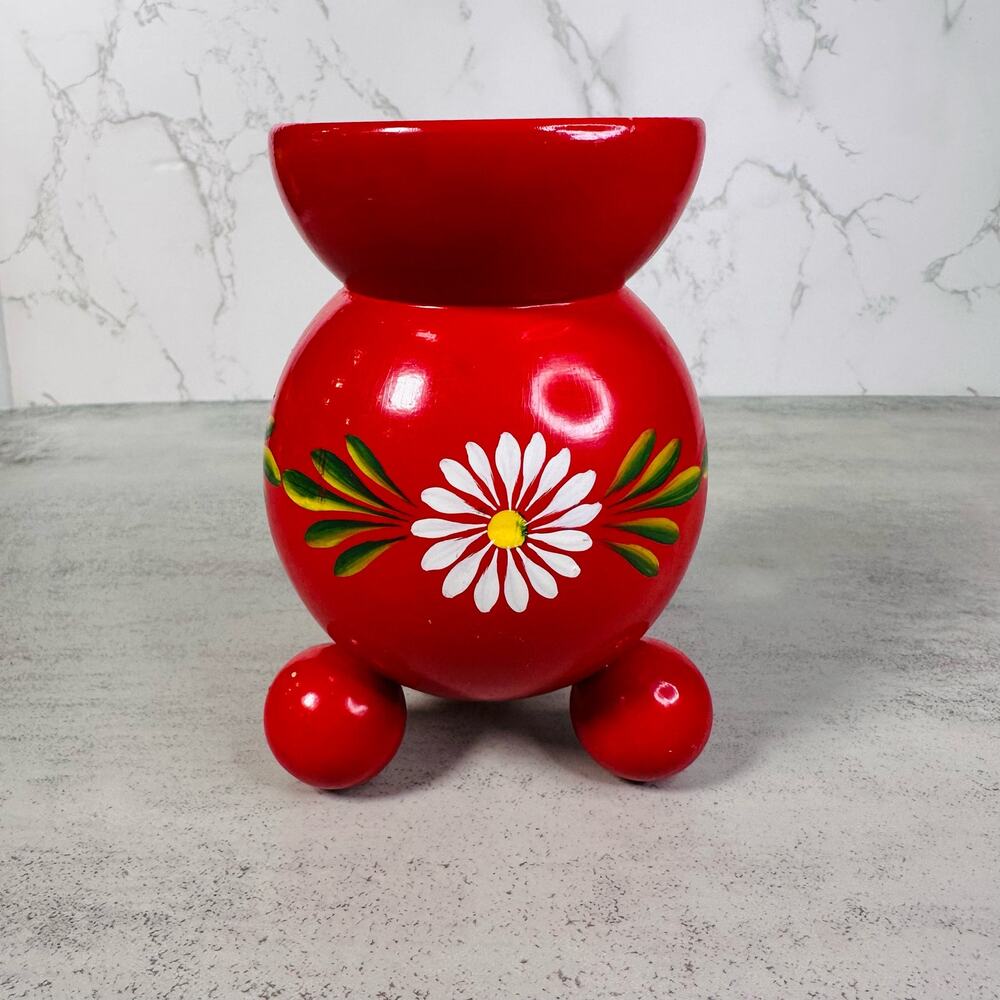 Vintage, Mid-Century 3-Legged Swedish Wedding Candle Holder with Floral Motif